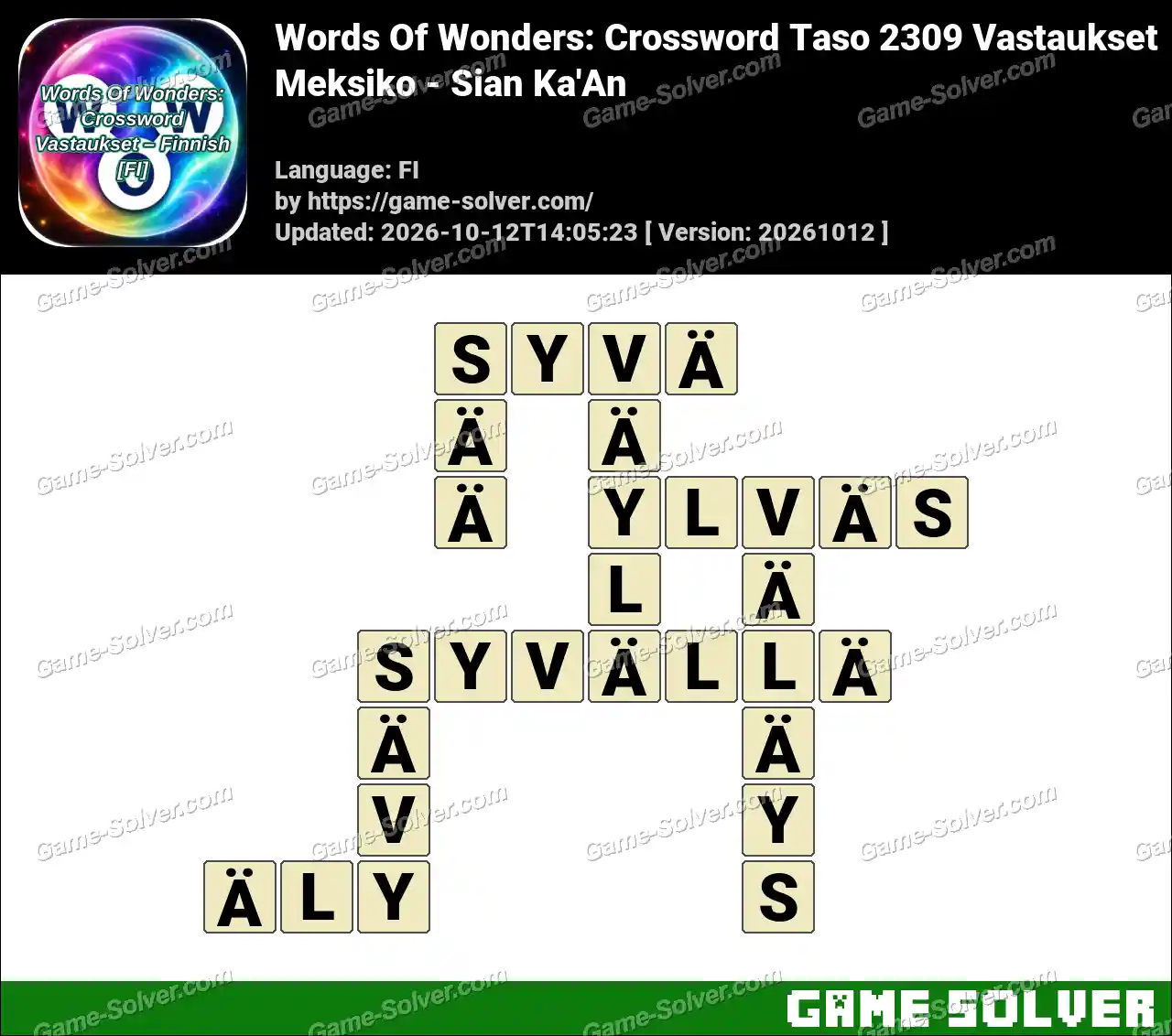 Words Of Wonders: Crossword Taso 2309 Vastaukset – Meksiko – Sian Ka’An